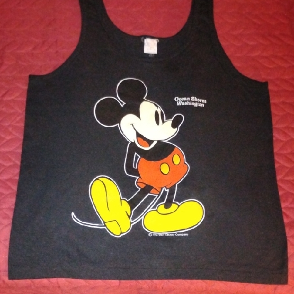 Disney Mickey Mouse Women's XL Tank Top - Vintage 80s